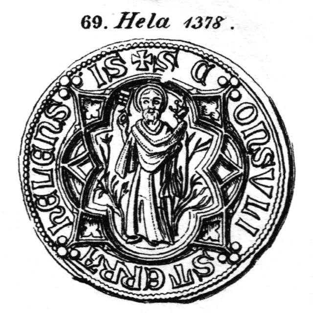 Großes Ratssiegel der Stadt Hela nach F. A. Voßberg: Geschichte der preußischen Münzen und Siegel (1843)